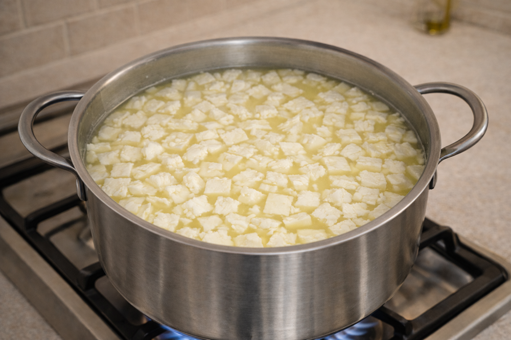 кубики сгустка 1–1,5 см